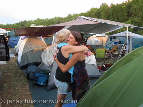 ©Jana R. Johnson janajohnsonartwork.com/blogc-Oregon Country Fair week - Day 2 - Wednesday - Sign Barn & our camp scenes.