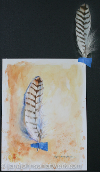 ©Jana R. Johnson janajohnsonartwork.com/blog c-Feather 4 - by Jana - watercolor on hotpress paper painted 7-23-15