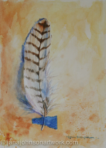 ©Jana R. Johnson janajohnsonartwork.com/blog c-Feather 4 - by Jana - watercolor on hotpress paper painted 7-23-15